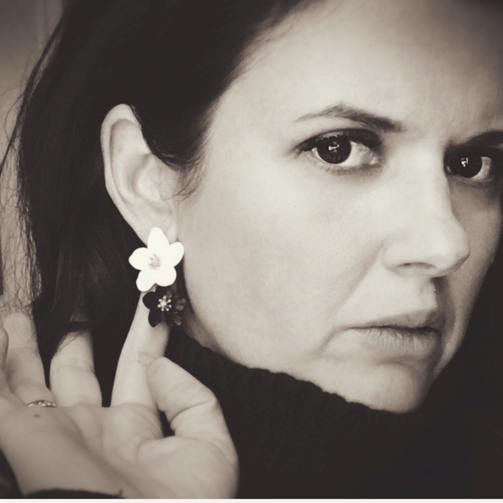 Orchid flower drop earrings floral - Picture 3 of 8